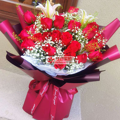遵义30朵红玫瑰百合，做你余生故事里的人